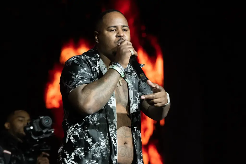 2021 Rolling Loud Los Angeles SAN BERNARDINO, CALIFORNIA - DECEMBER 12: Rapper Drakeo the Ruler performs onstage during Rolling Loud at NOS Events Center on December 12, 2021 in San Bernardino, California. (Photo by Scott Dudelson/Getty Images)