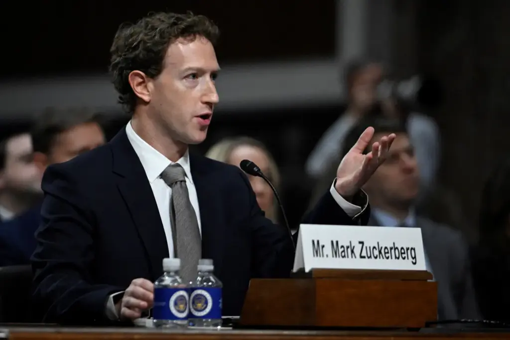 Mark Zuckerberg, CEO of Meta, testifies during the US Senate Judiciary Committee hearing